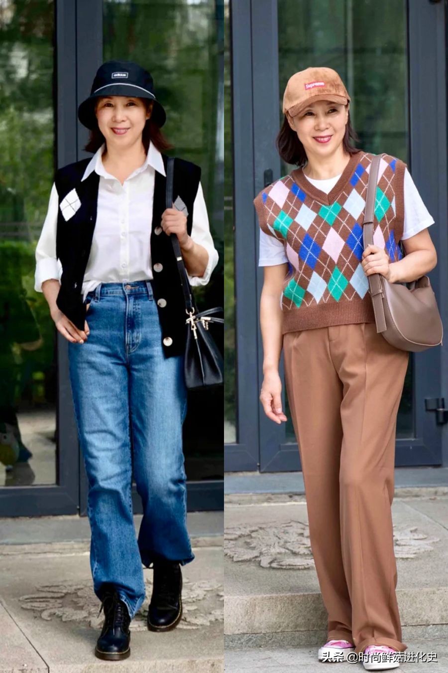 “毛衣+过膝裙”果然是秋季打开方式,显瘦舒适,50、60岁穿好美