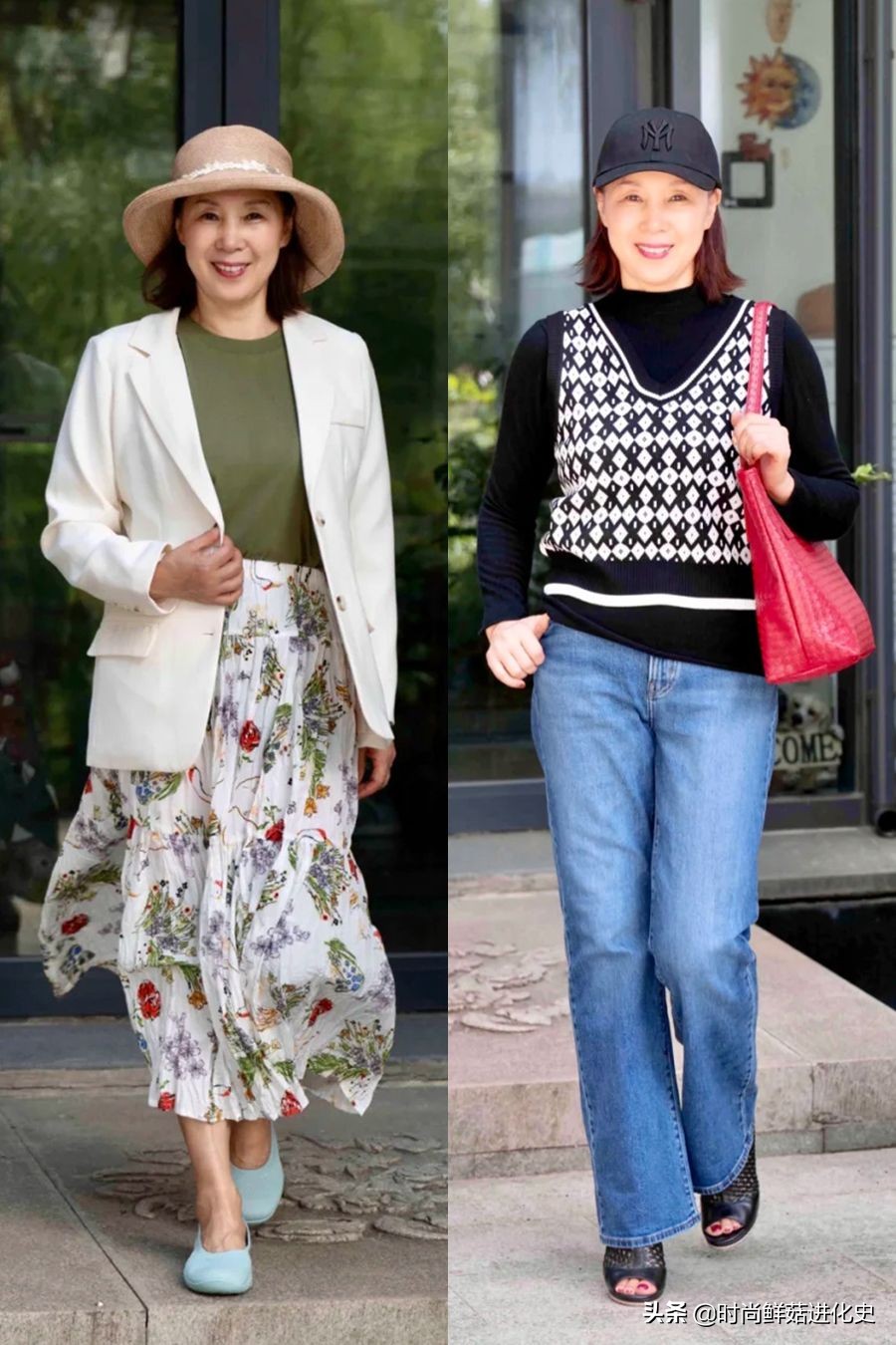 “毛衣+过膝裙”果然是秋季打开方式,显瘦舒适,50、60岁穿好美