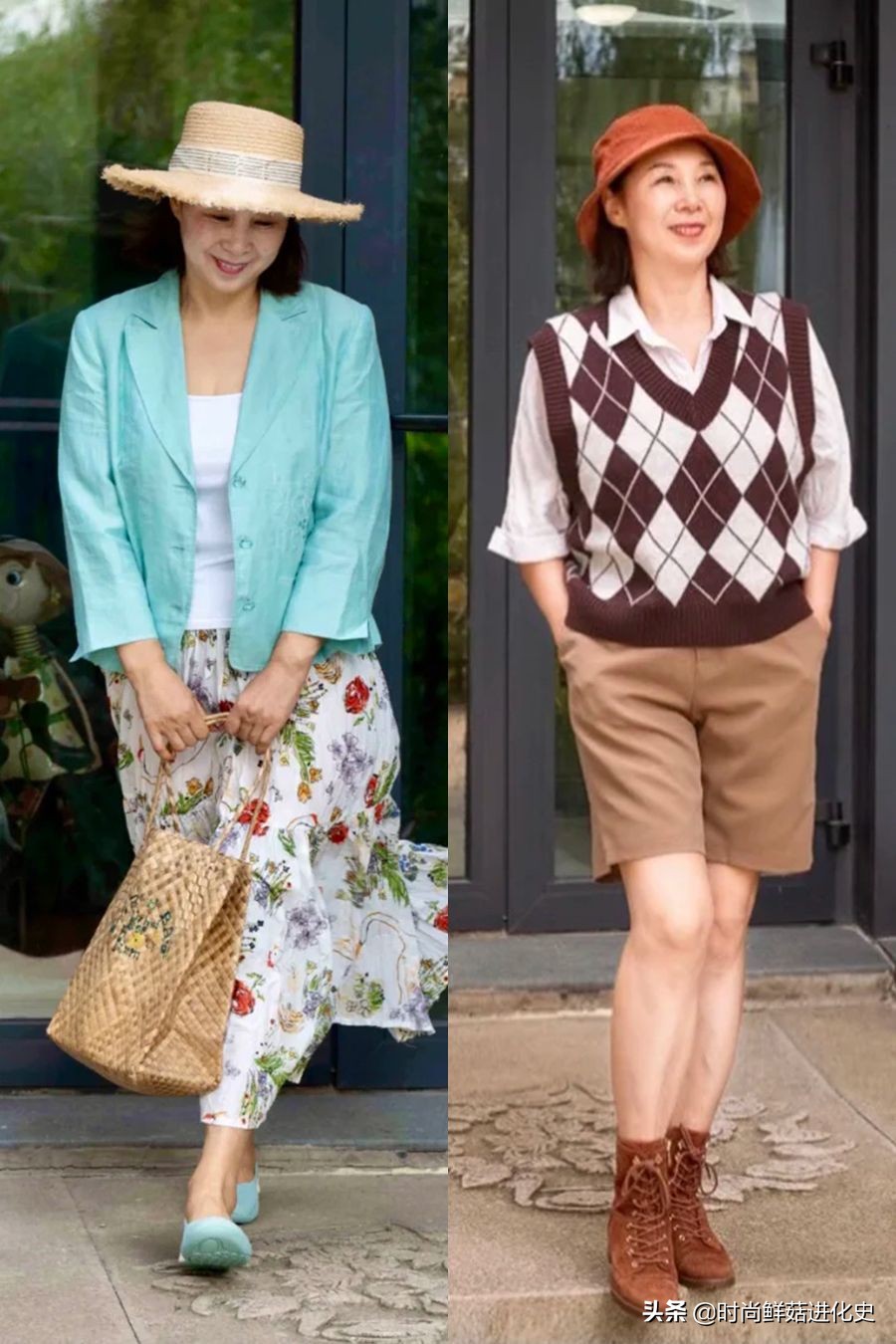 “毛衣+过膝裙”果然是秋季打开方式,显瘦舒适,50、60岁穿好美
