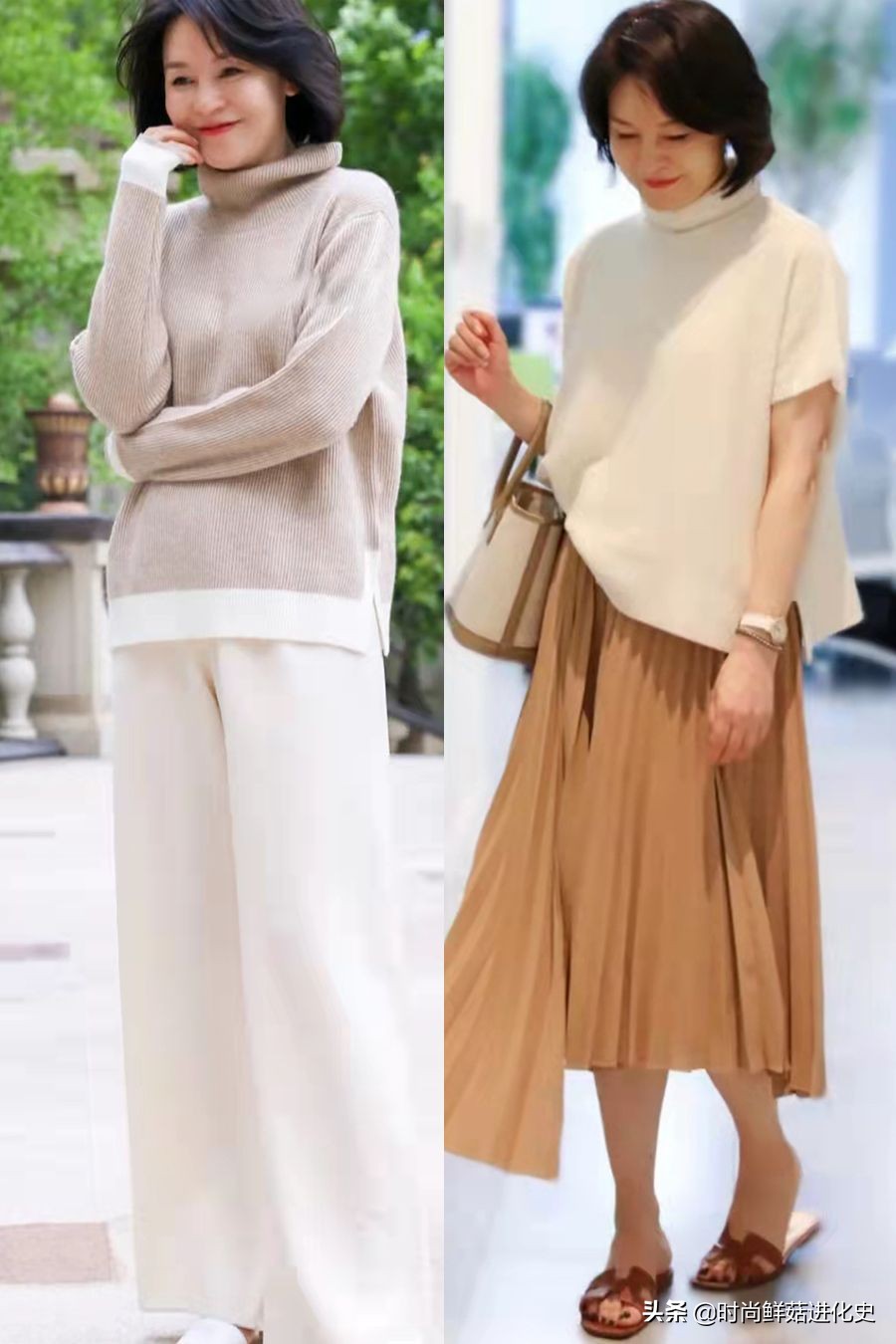 建议!中年女人都备一件羊绒毛衫,裙子、裤子随便搭,保暖好高级