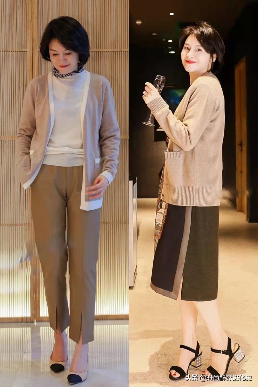 建议!中年女人都备一件羊绒毛衫,裙子、裤子随便搭,保暖好高级
