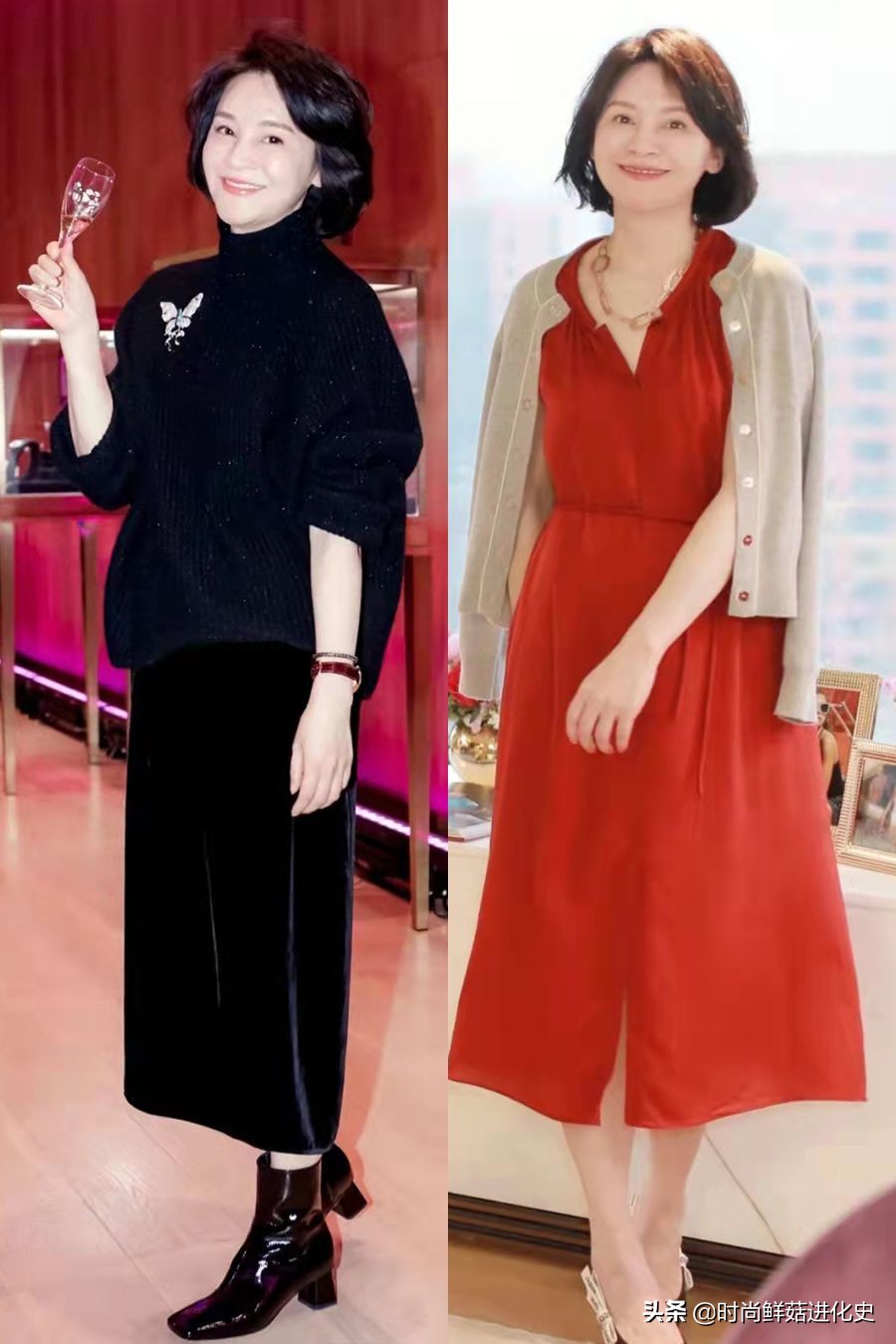 建议!中年女人都备一件羊绒毛衫,裙子、裤子随便搭,保暖好高级