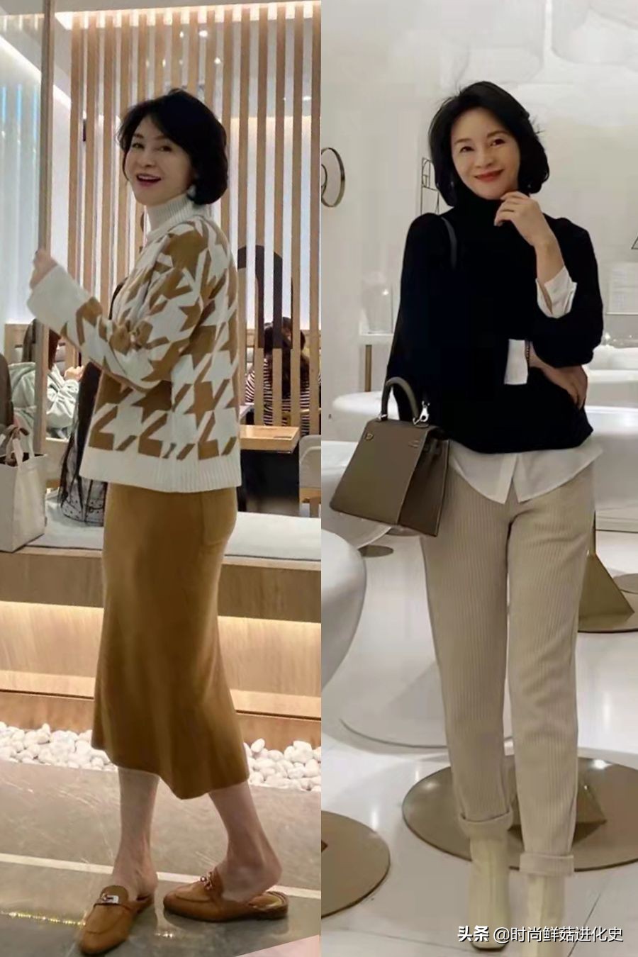 建议!中年女人都备一件羊绒毛衫,裙子、裤子随便搭,保暖好高级